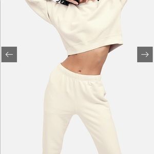 MATE the label relaxed fleece sweatpants in bone.